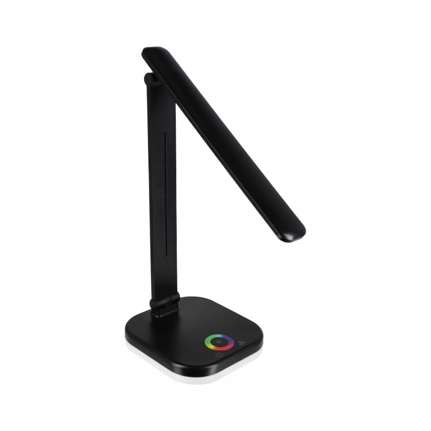 LED RGBW Stmívatelná stolní lampa s bezdrátovým nabíjením LED/7W/5V USB černá