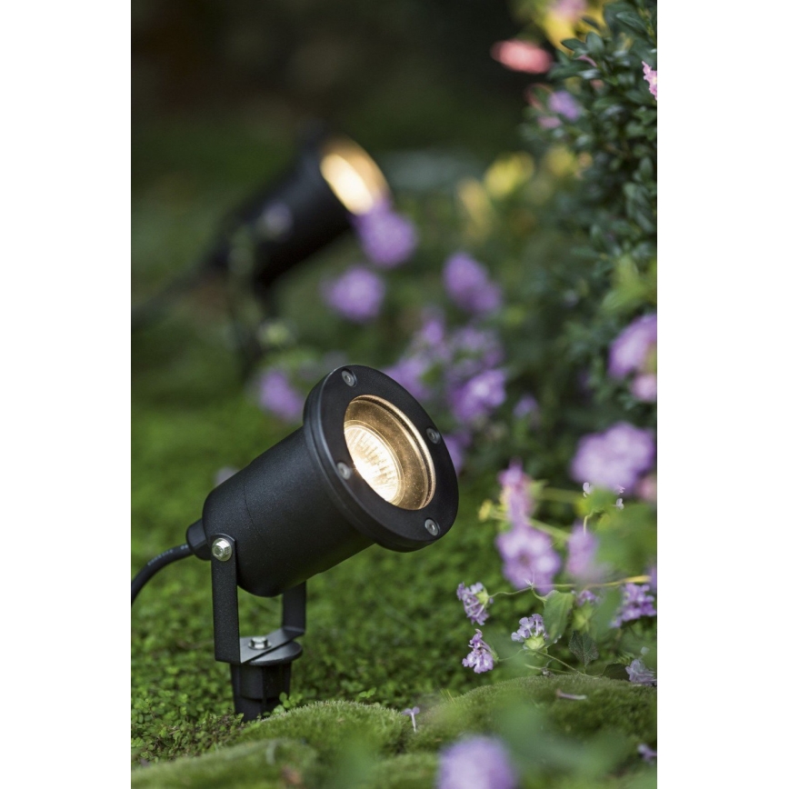 LED RGBW Stmívatelná venkovní lampa BLAKE 1xGU10/4,8W/230V IP65 + dálkové ovládání