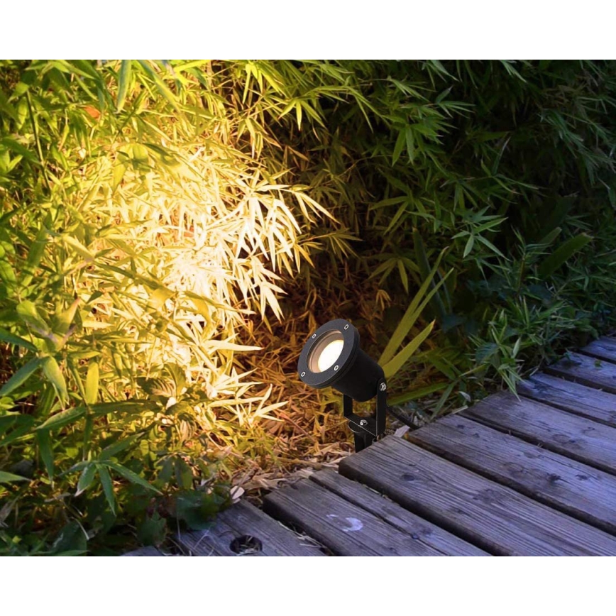 LED RGBW Stmívatelná venkovní lampa BLAKE 1xGU10/6W/230V IP65 + dálkové ovládání