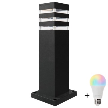 LED RGBW Stmívatelná venkovní lampa TEKSAS 1xE27/9W/230V 2700-6500K Wi-Fi 44 cm IP44 antracit