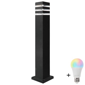 LED RGBW Stmívatelná venkovní lampa TEKSAS 1xE27/9W/230V 2700-6500K Wi-Fi 74 cm IP44 antracit