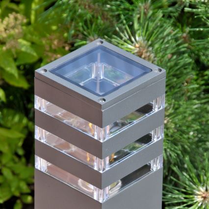 LED RGBW Stmívatelná venkovní lampa TEKSAS 1xE27/9W/230V 2700-6500K Wi-Fi 74 cm IP44 antracit