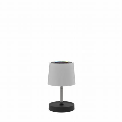 LED RGBW Stmívatelná venkovní nabíjecí stolní lampa LED/2W/5V IP44 1200 mAh šedá