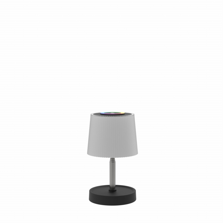 LED RGBW Stmívatelná venkovní nabíjecí stolní lampa LED/2W/5V IP44 1200 mAh šedá