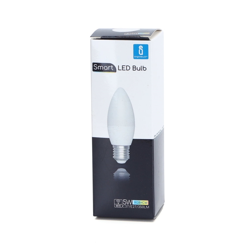 LED RGBW Stmívatelná žárovka C37 E27/5W/230V 3000-6500K Wi-Fi - Aigostar