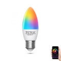 LED RGBW Stmívatelná žárovka C37 E27/7W/230V 3000-6500K Wi-Fi - Aigostar