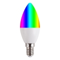 LED RGBW Stmívatelná žárovka E14/5,5W/230V 3000-6500K Wi-Fi Tuya