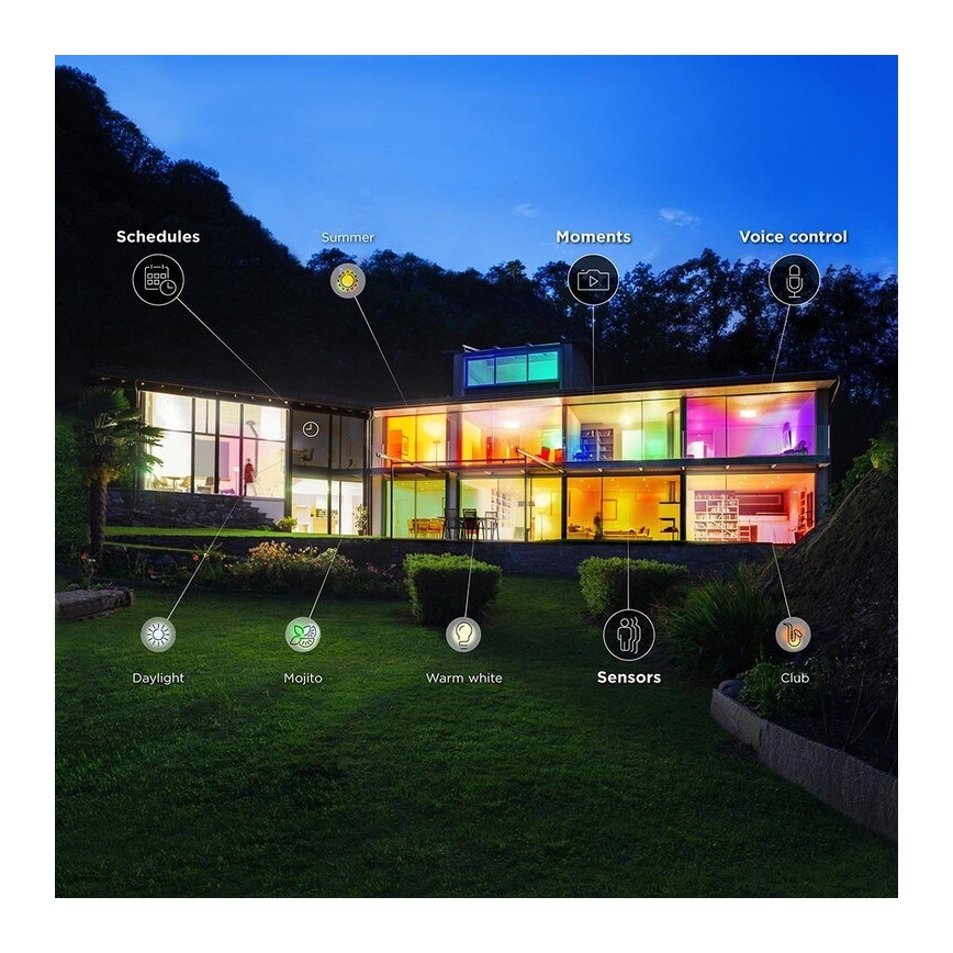LED RGBW Stmívatelná žárovka E27/15,5W/230V 2200-6500K Wi-Fi - WiZ