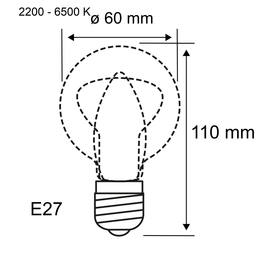 LED RGBW Stmívatelná žárovka FILAMENT E27/6,3W/230V 2200-6500K - Paulmann 29156