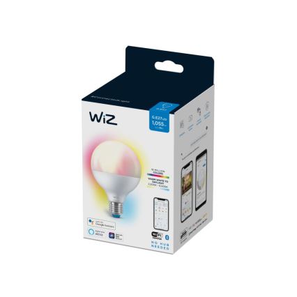 LED RGBW Stmívatelná žárovka G95 E27/11W/230V 2200-6500K CRI 90 Wi-Fi - WiZ