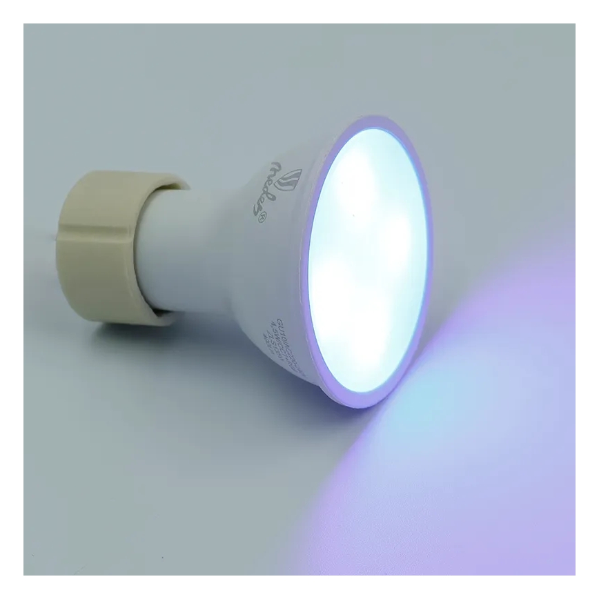 LED RGBW Stmívatelná žárovka GU10/4,5W/230V 2700-6500K Wi-Fi Tuya