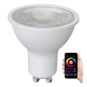 LED RGBW Stmívatelná žárovka GU10/4,5W/230V 2700-6500K Wi-Fi Tuya