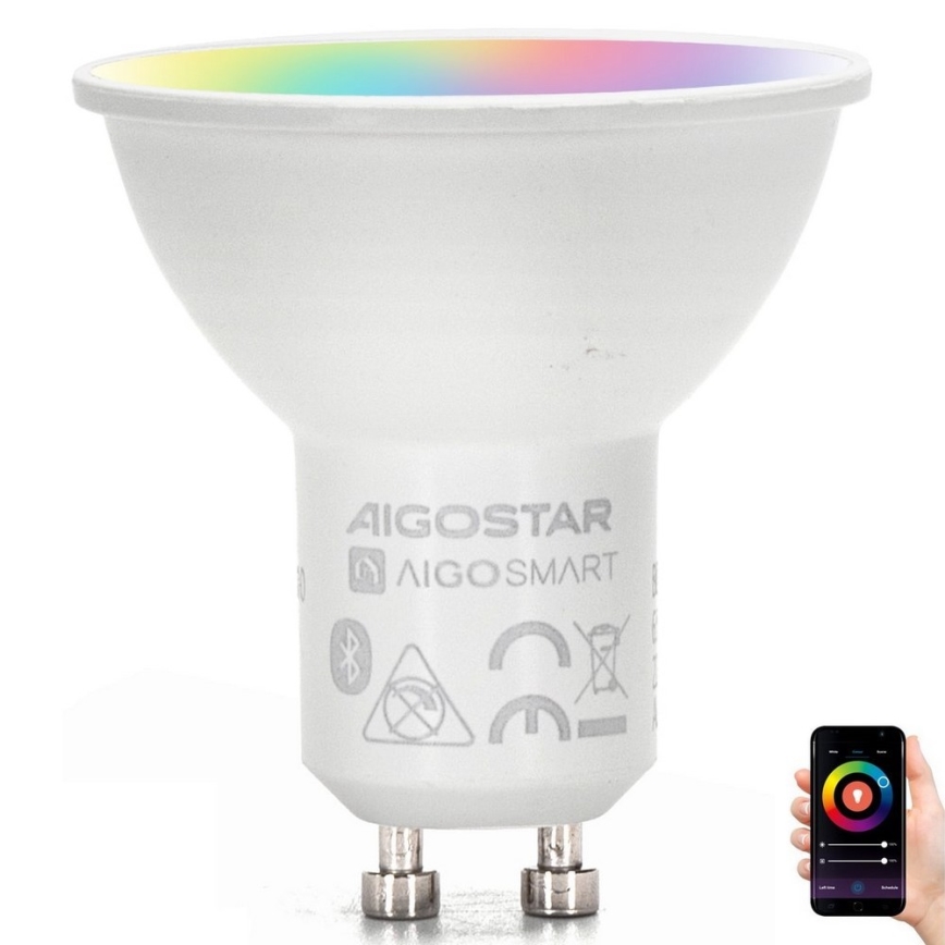 LED RGBW Stmívatelná žárovka GU10/4,9W/230V 2700-6500K - Aigostar