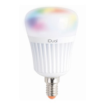 LED RGBW Stmívatelná žárovka iDual E14/7W/230V 2200-6500K