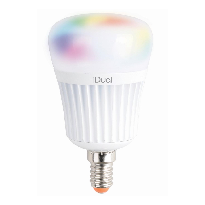 LED RGBW Stmívatelná žárovka iDual E14/7W/230V 2200-6500K