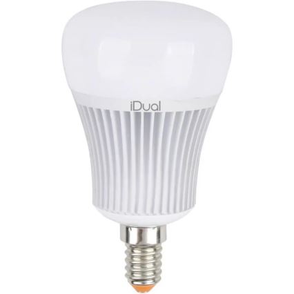 LED RGBW Stmívatelná žárovka iDual E14/7W/230V 2200-6500K