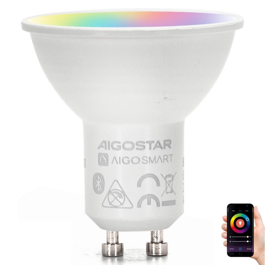 LED RGBW Stmívatelná žárovka MESH Smart GU10/6,5W/230V 2700-6500K - Aigostar