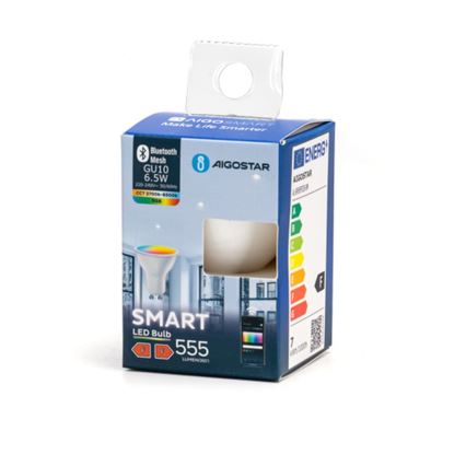 LED RGBW Stmívatelná žárovka MESH Smart GU10/6,5W/230V 2700-6500K - Aigostar
