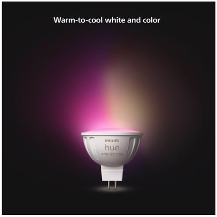 LED RGBW Stmívatelná žárovka Philips Hue White And Color Ambiance GU5,3/MR16/6,3W/12V 2000-6500K