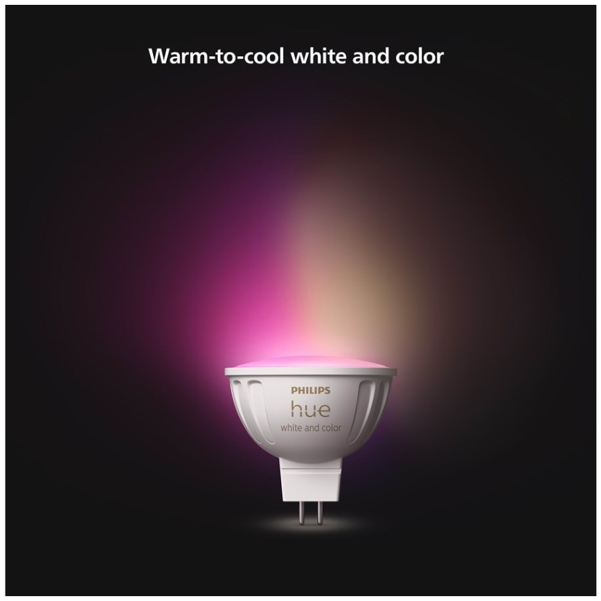 LED RGBW Stmívatelná žárovka Philips Hue White And Color Ambiance GU5,3/MR16/6,3W/12V 2000-6500K