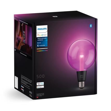 LED RGBW Stmívatelná žárovka Philips Hue White And Color Ambiance G125 E27/6,8W/230V 2000-6500K