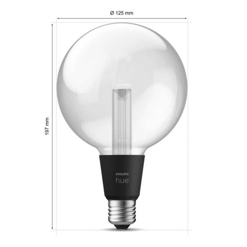 LED RGBW Stmívatelná žárovka Philips Hue White And Color Ambiance G125 E27/6,8W/230V 2000-6500K