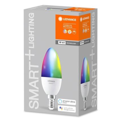 LED RGBW Stmívatelná žárovka SMART+ E14/5W/230V 2700K-6500K Wi-Fi - Ledvance