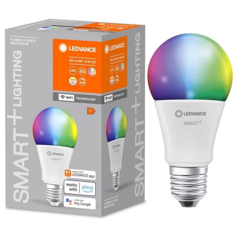 LED RGBW Stmívatelná žárovka SMART+ E27/14W/230V 2700-6500K Wi-Fi - Ledvance