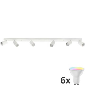 LED RGBW Stmívatelné bodové svítidlo ANGIE 6xGU10/6,5W/230V 2700-6500K bílá