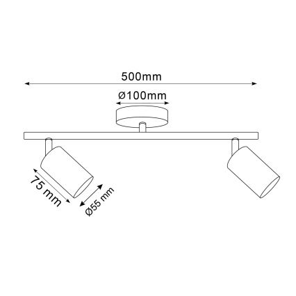 LED RGBW Stmívatelné bodové svítidlo GOLDI 2xGU10/6W/230V 3000K zlatá + dálkové ovládání