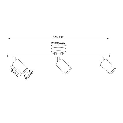 LED RGBW Stmívatelné bodové svítidlo GOLDI 3xGU10/6W/230V 3000K Wi-Fi zlatá