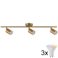 LED RGBW Stmívatelné bodové svítidlo GOLDIE 3xGU10/4,8W/230V 3000K zlatá + dálkové ovládání