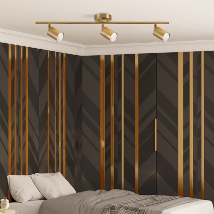 LED RGBW Stmívatelné bodové svítidlo GOLDIE 3xGU10/4,8W/230V 3000K zlatá + dálkové ovládání