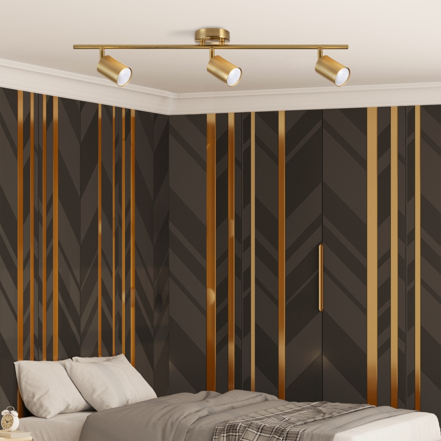 LED RGBW Stmívatelné bodové svítidlo GOLDIE 3xGU10/4,8W/230V 3000K zlatá + dálkové ovládání