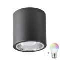 LED RGBW Stmívatelné bodové svítidlo JUPITER 1xE27/6,5W/230V 2700-6500K Wi-Fi pr. 13 cm černá