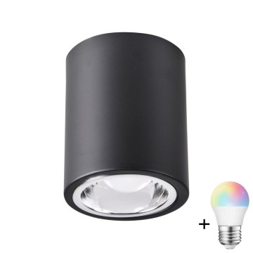 LED RGBW Stmívatelné bodové svítidlo JUPITER 1xE27/6,5W/230V 2700-6500K Wi-Fi pr. 9,8 cm černá