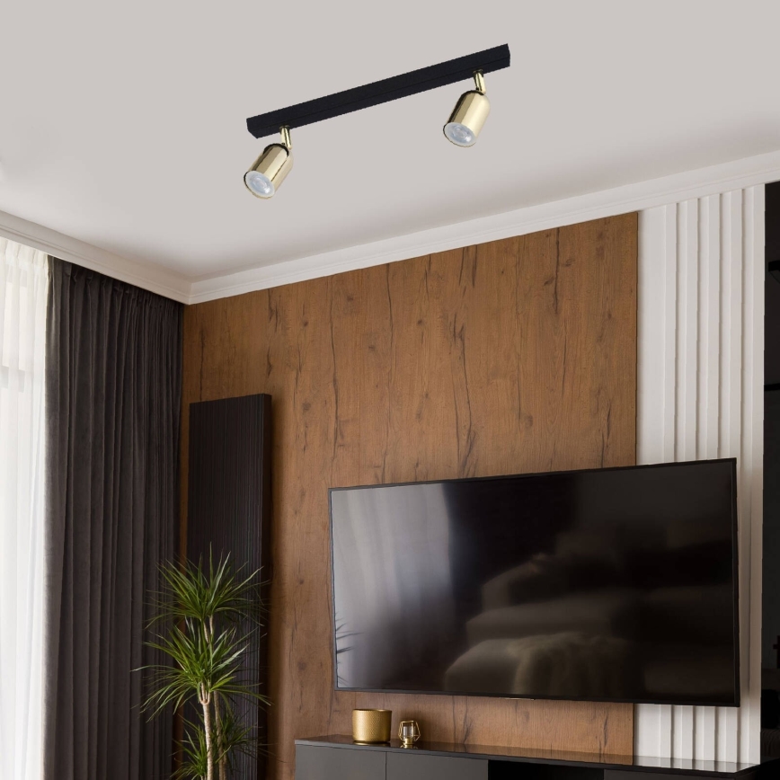 LED RGBW Stmívatelné bodové svítidlo TOP 2xGU10/6,5W/230V 2700-6500K černá/zlatá