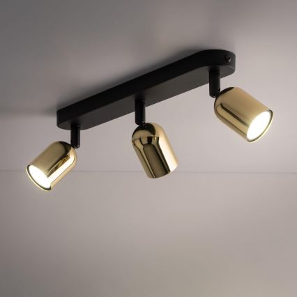 LED RGBW Stmívatelné bodové svítidlo TOP 3xGU10/6,5W/230V 2700-6500K černá/zlatá