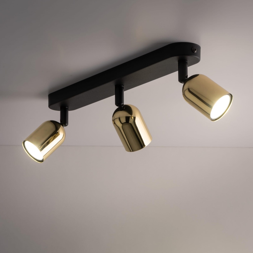 LED RGBW Stmívatelné bodové svítidlo TOP 3xGU10/6,5W/230V 2700-6500K černá/zlatá
