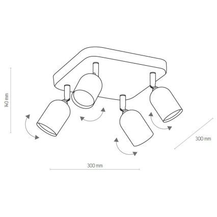 LED RGBW Stmívatelné bodové svítidlo TOP 4xGU10/6,5W/230V 2700-6500K černá
