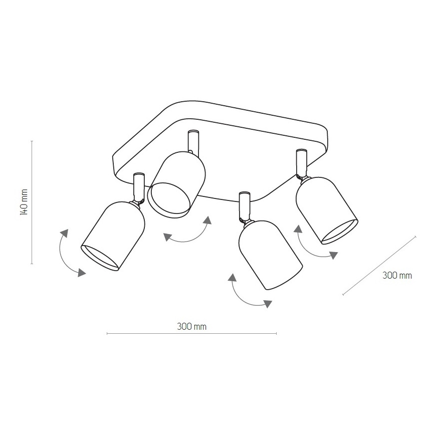 LED RGBW Stmívatelné bodové svítidlo TOP 4xGU10/6,5W/230V 2700-6500K černá