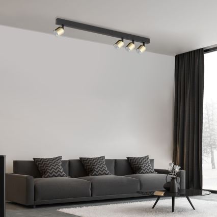 LED RGBW Stmívatelné bodové svítidlo TOP 4xGU10/6,5W/230V 2700-6500K černá/zlatá
