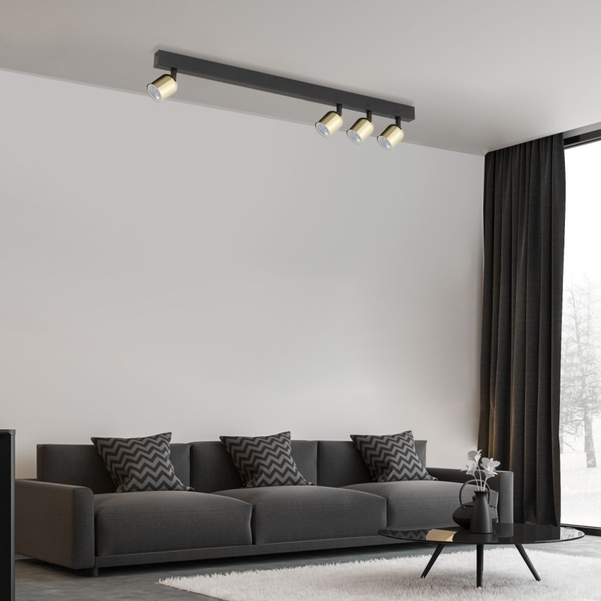 LED RGBW Stmívatelné bodové svítidlo TOP 4xGU10/6,5W/230V 2700-6500K černá/zlatá