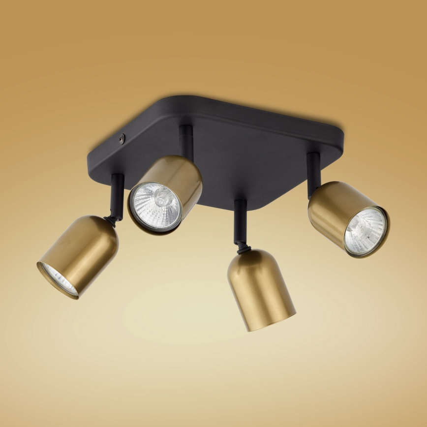 LED RGBW Stmívatelné bodové svítidlo TOP 4xGU10/6,5W/230V 2700-6500K zlatá/černá