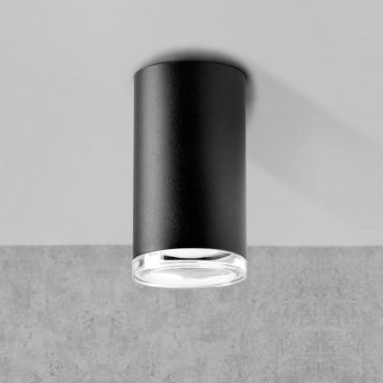 LED RGBW Stmívatelné koupelnové bodové svítidlo TURYN 1xGU10/4,8W/230V 3000K IP44 černá + dálkové ovládání