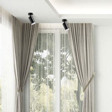 LED RGBW Stmívatelné koupelnové bodové svítidlo TURYN 1xGU10/4,8W/230V 3000K IP44 černá + dálkové ovládání