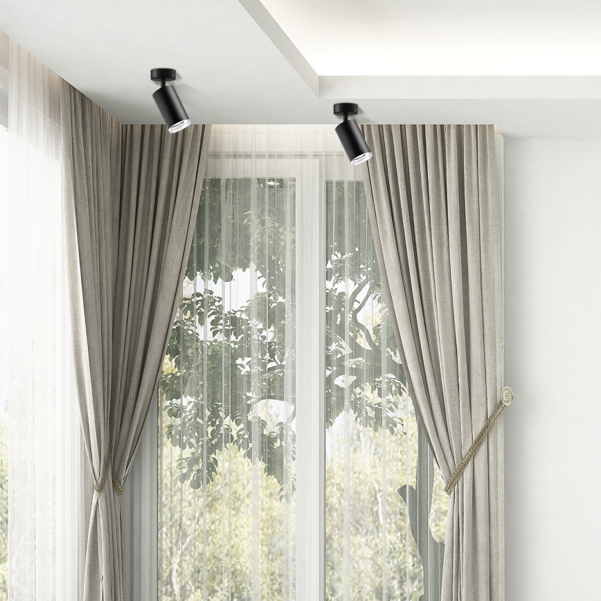 LED RGBW Stmívatelné koupelnové bodové svítidlo TURYN 1xGU10/4,8W/230V 3000K IP44 černá + dálkové ovládání