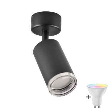 LED RGBW Stmívatelné koupelnové bodové svítidlo TURYN 1xGU10/6,5W/230V 2700-6500K Wi-Fi IP44 černá