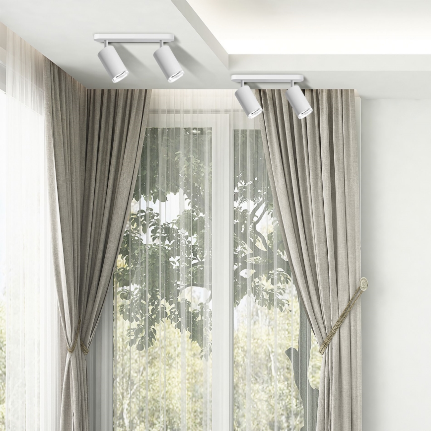 LED RGBW Stmívatelné koupelnové bodové svítidlo TURYN 2xGU10/4,8W/230V 3000K IP44 bílá + dálkové ovládání