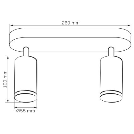 LED RGBW Stmívatelné koupelnové bodové svítidlo TURYN 2xGU10/4,8W/230V 3000K IP44 černá + dálkové ovládání